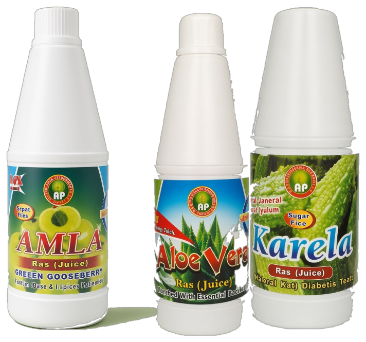 Herbal juice bottles